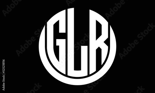 GLR shield in circle logo design vector template. letter mark, wordmark, monogram symbol on white background. photo