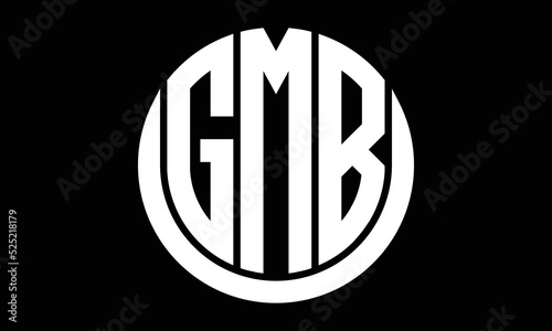 GMB shield in circle logo design vector template. letter mark, wordmark, monogram symbol on white background. photo