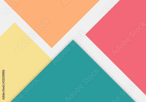 Colorful of Soft Pink, Yellow and Blue Paper Cut Background with Copy Space for Text