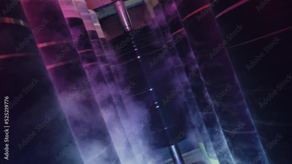 Industrial textile factory. The process of indigo dyeing .rope dyeing