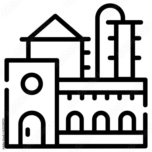 Modern line icon of a military headquarters 