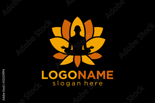 Lotus and yoga concept. Very suitable for symbol, logo, company name, brand name, personal name, icon and many more.