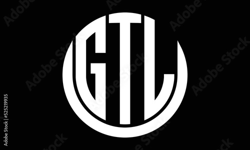 GTL shield in circle logo design vector template. letter mark, wordmark, monogram symbol on white background. photo