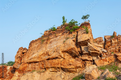 Abandoned quarry ruins, constitute a natural geopark landscape