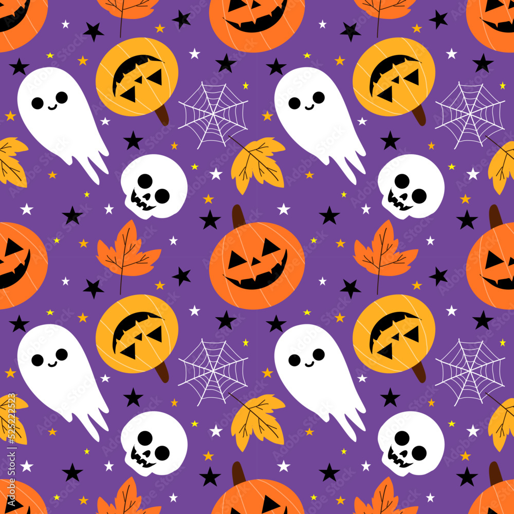 seamless pattern with halloween pumpkins
