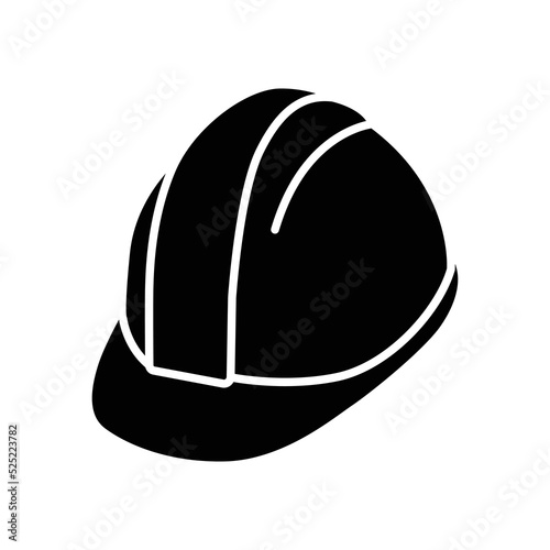 Construction safety helmet icon. Simple solid style. Hard hat, worker cap, protect and safe concept. Glyph vector illustration design isolated on white background. EPS 10.