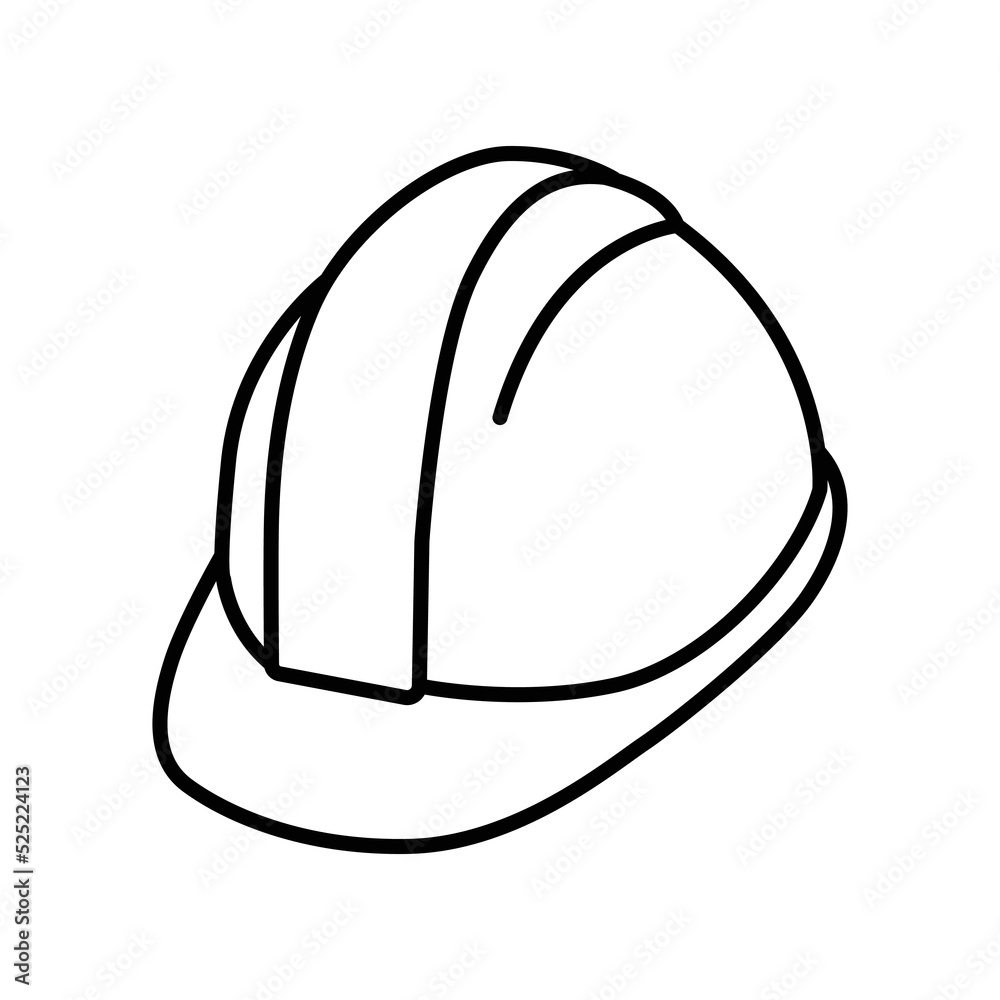 Construction safety helmet icon. Simple outline style. Hard hat, worker cap, protect and safe concept. Thin line vector illustration design isolated on white background. EPS 10. Construction safety helmet icon. Simple outline style. Hard hat, worker cap, protect and safe concept. Thin line vector illustration design isolated on white background. EPS 10.