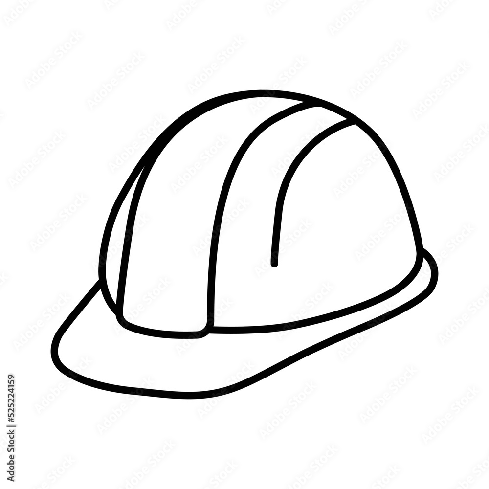 Construction safety helmet icon. Simple outline style. Hard hat, worker cap, protect and safe concept. Thin line vector illustration design isolated on white background. EPS 10. Construction safety helmet icon. Simple outline style. Hard hat, worker cap, protect and safe concept. Thin line vector illustration design isolated on white background. EPS 10.