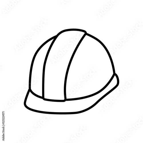 Construction safety helmet icon. Simple outline style. Hard hat, worker cap, protect and safe concept. Thin line vector illustration design isolated on white background. EPS 10.