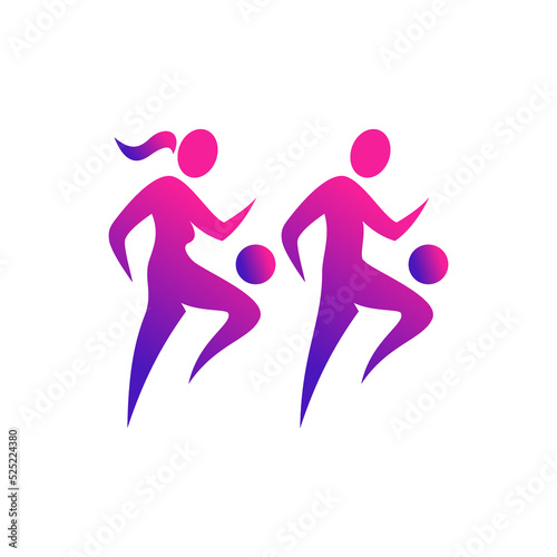 person playing the ball vector stock illustration