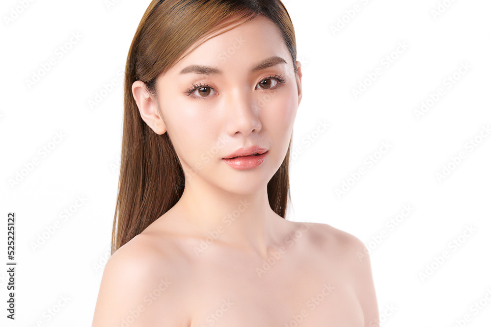 Beautiful young asian woman with clean fresh skin on white background, Face care, Facial treatment, Cosmetology, beauty and spa, Asian women portrait. Beautiful young asian woman with clean fresh skin on white background, Face care, Facial treatment, Cosmetology, beauty and spa, Asian women portrait.