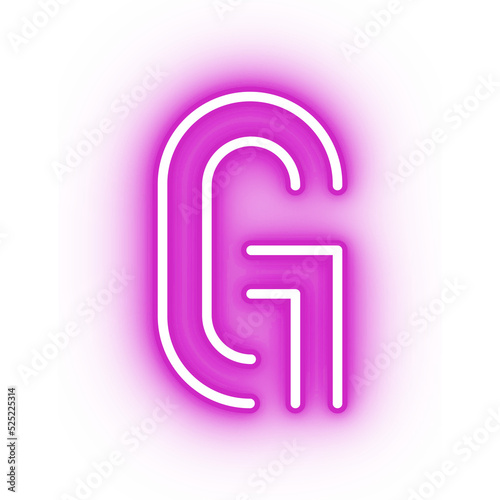 Neon alphabet G icon, glowing icon, glowing alphabet icon, glowing G, glowing letter, neon letter