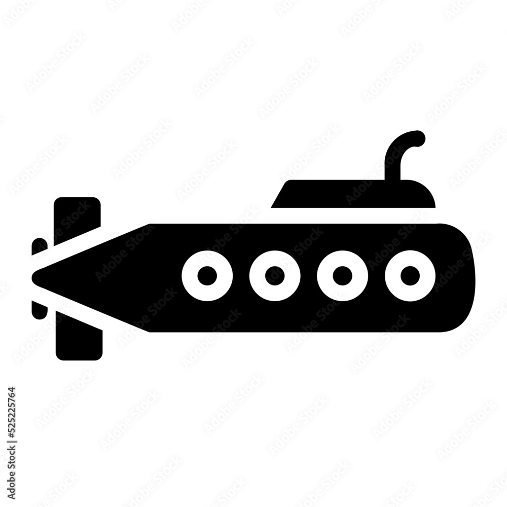 submarine glyph icon