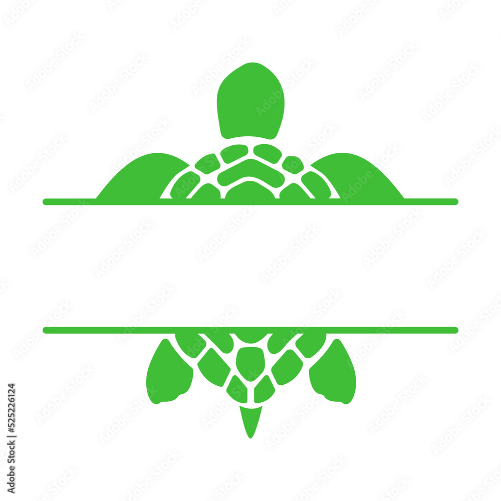 Turtle Image In Text Swimming sea turtle text box vector Leave space for text. Isolated on ...