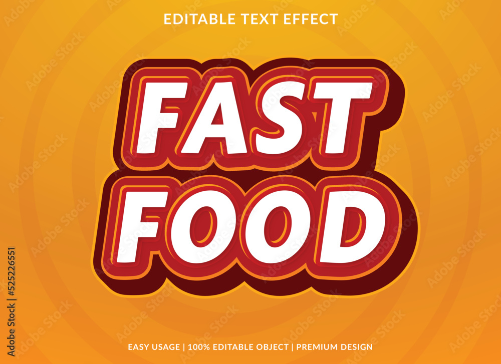 Fototapeta premium fast food editable text effect template use for business logo and brand