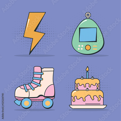 pastel color birthday icon set