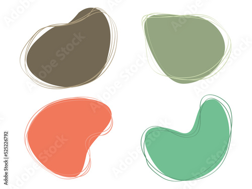 Doodle Blob shapes vector set. Organic abstract simple fluid splodge elemets. Abstract colorful trendy vector illustration. isolated on white background