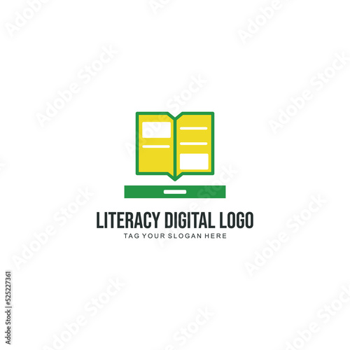 literacy digital logo design vector new