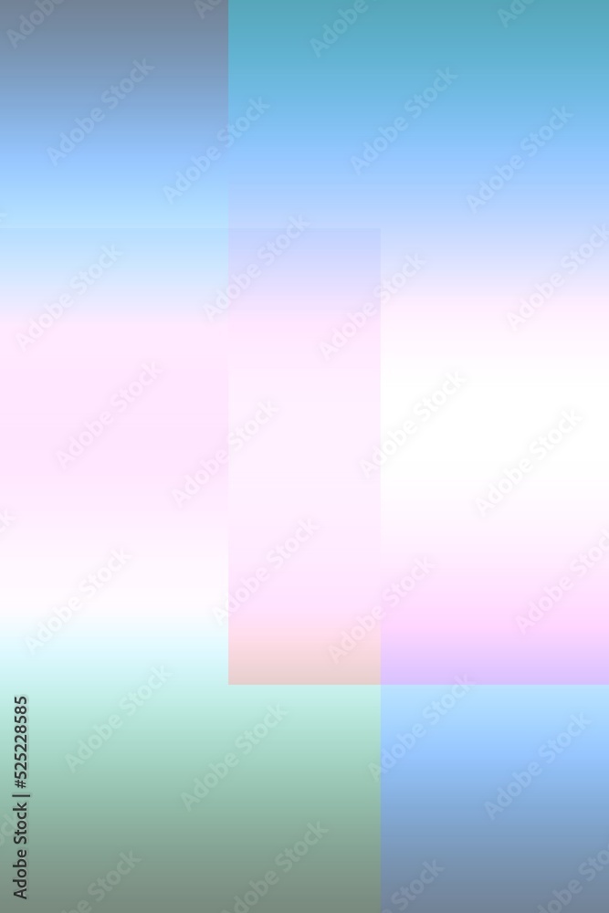 Abstract pattern with squares and triangles. Diagonal overlapping texture background reflecting colorful light. (blue, pink, white) With copy space.
