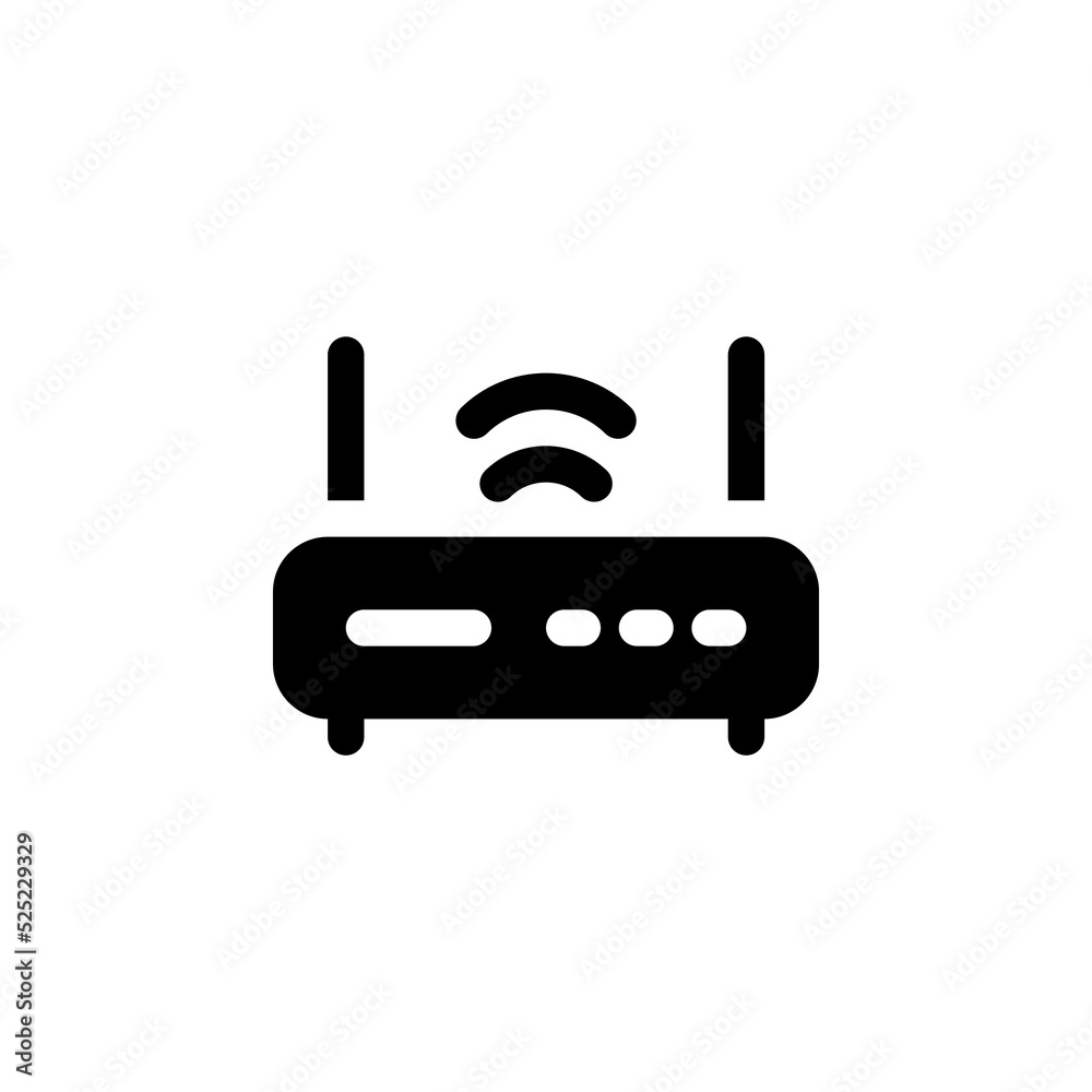 wifi router vector icon. computer component icon solid style. perfect use for logo, presentation, website, and more. simple modern icon design solid style wifi router vector icon. computer component icon solid style. perfect use for logo, presentation, website, and more. simple modern icon design solid style