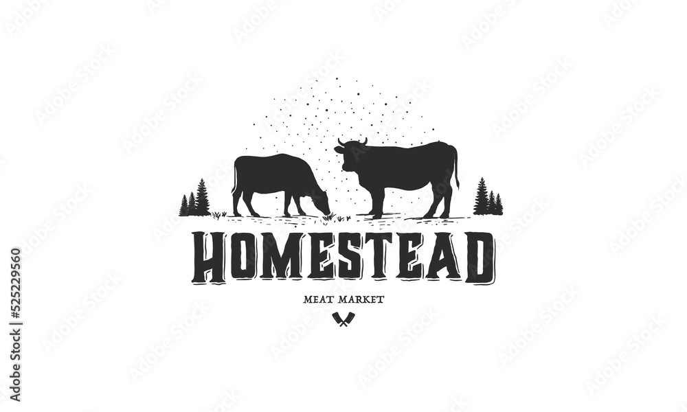 Obraz premium homestead and crop or livestock template vector logo design inspiration