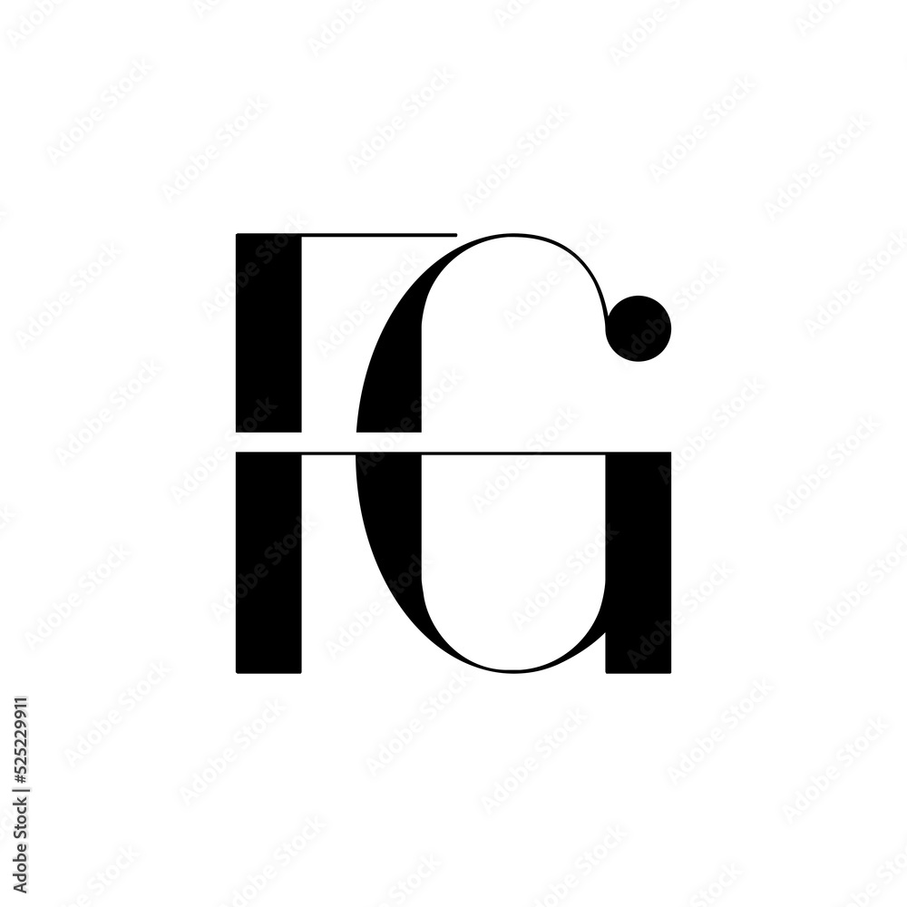 Initials letters Monogram logo FG, GF, F and G. Initials letters Monogram logo FG, GF, F and G.