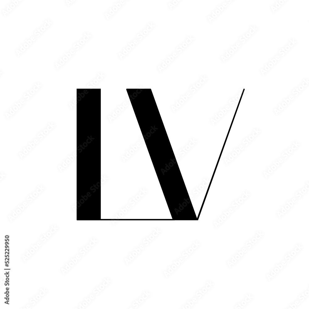 Initials letters Monogram logo LV, VL, L and V. Initials letters Monogram logo LV, VL, L and V.