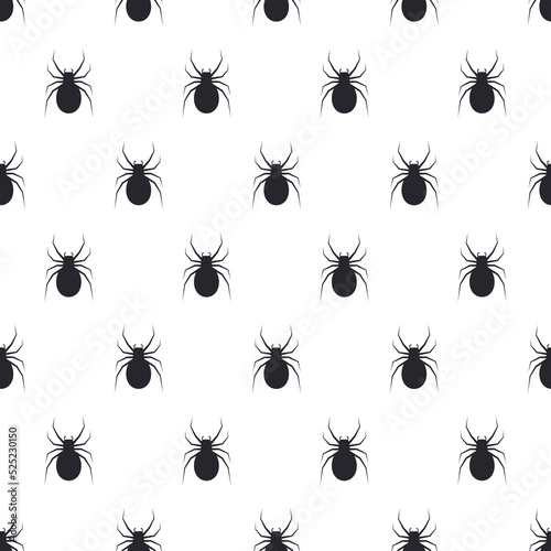Black Spiders Silhouette seamless Pattern