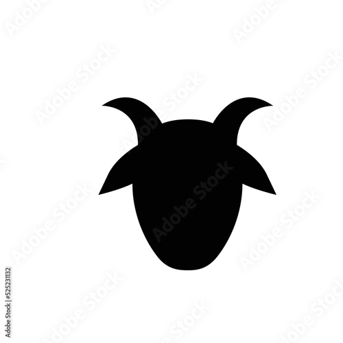 horned goat head logo vector template