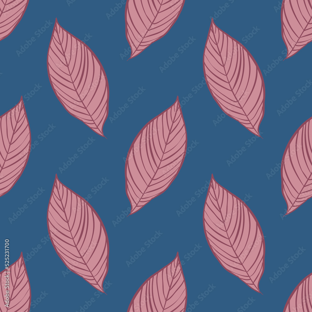 Fototapeta premium Tropical Exotic vector illustration Leaves pattern. Design for use background Textile all over fabric print wrapping paper and others. Repeating texture surface leaf's pattern easy customizable