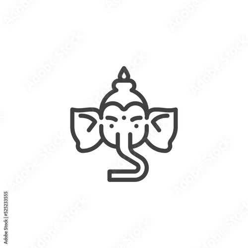 Lord Ganesha line icon