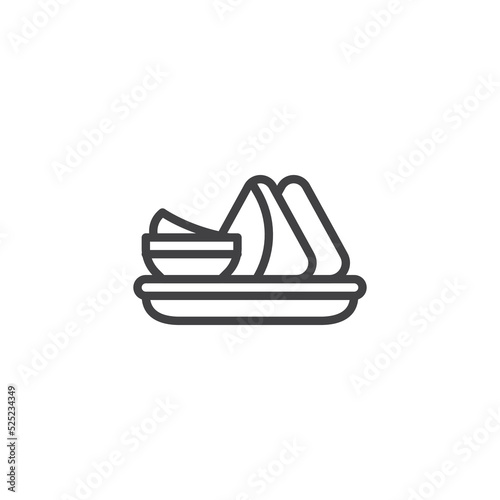 Indian samosa line icon