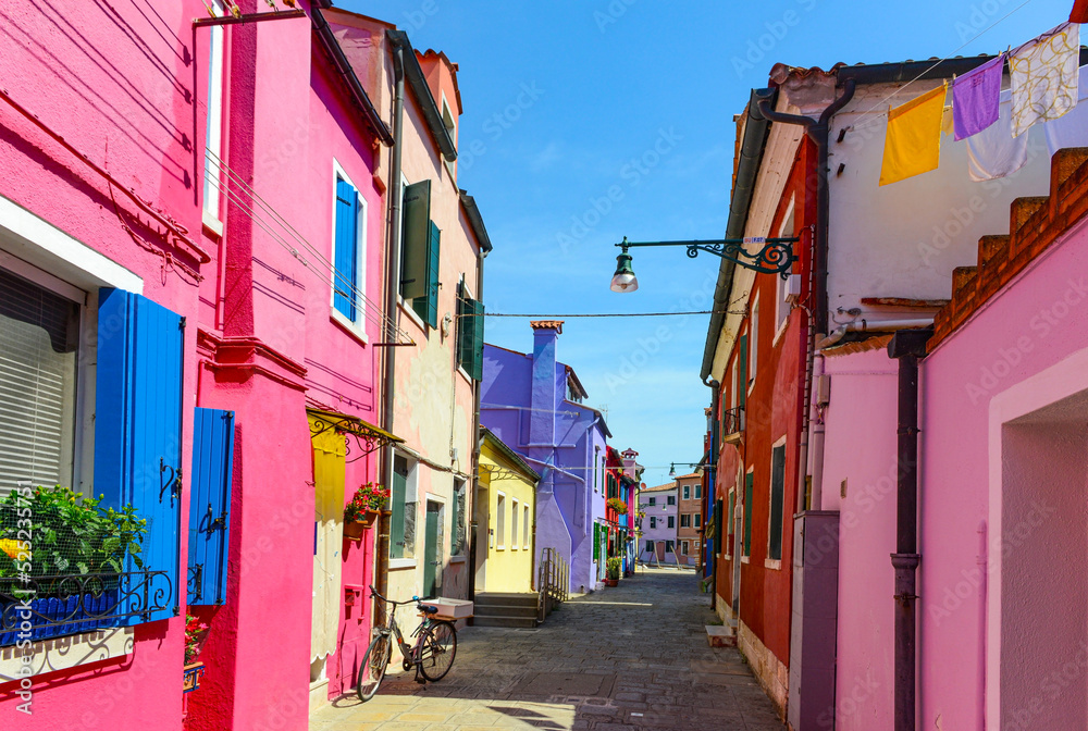 Colorful houses in Burano Island, Venice, Italy