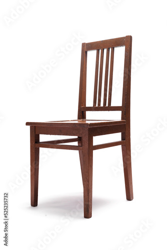 Old vintage style wooden chair isolated on the white background.