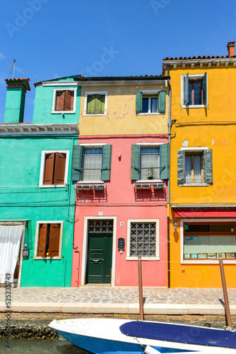 Colorful houses in Burano Island. Venice, Italy