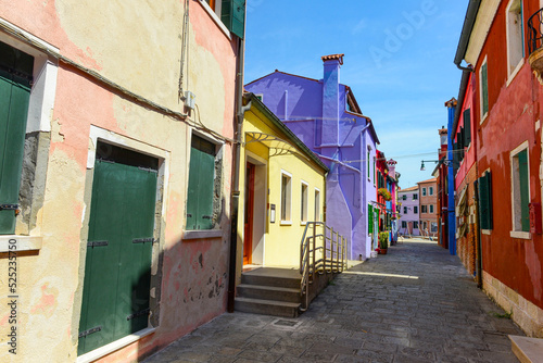 Colorful houses in Burano Island. Famous travel destination, Italy © opasstudio