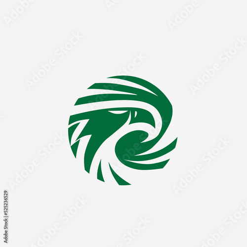 Eagle logo in green style