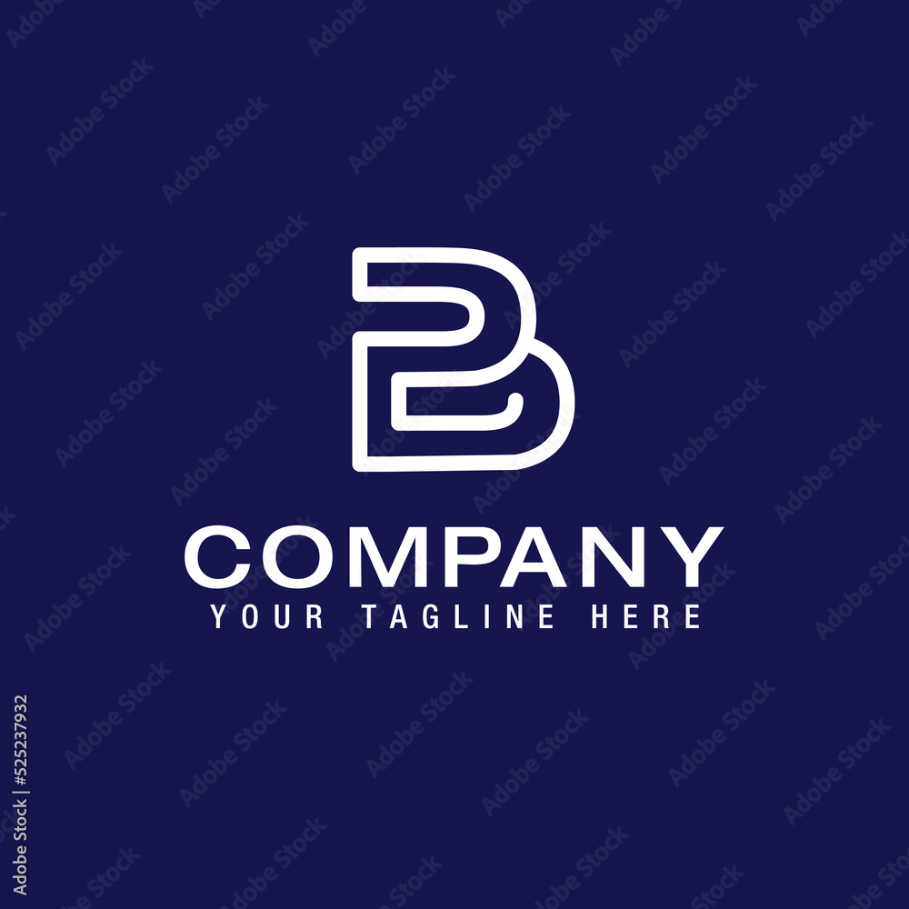 Creative and Minimalist Letter B PB Logo Design template vector
