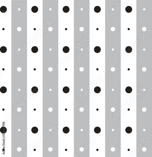 Black White Grey Polkadot Circle Round Stripe Dot Dash Line Circle Seamless Pattern Background Vector Cartoon Illustration Tablecloth, Picnic mat wrap paper, Mat, Fabric, Textile