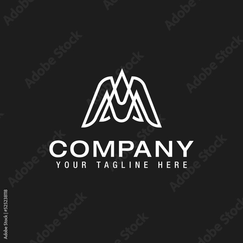m a ma am initial logo line design vector graphic idea creative
