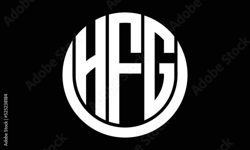 HFG shield in circle logo design vector template. letter mark, wordmark, monogram symbol on white background. photo