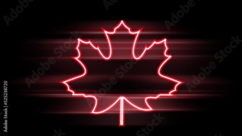 Maple leaf in neon style
