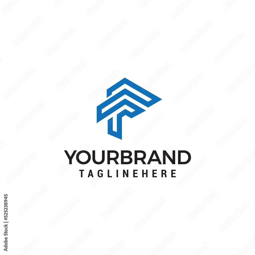 letter F logo vector Logo Line Design Template Vector