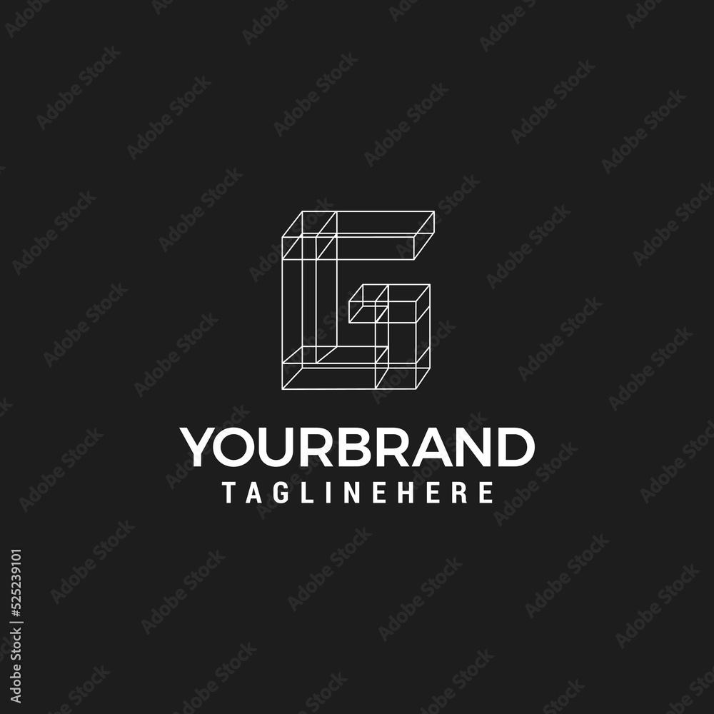 Line 3d architecture letter G Logo Design Template Vector Line 3d architecture letter G Logo Design Template Vector