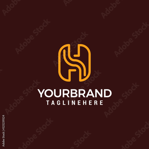 Letter H Logo Line Design Template Vector