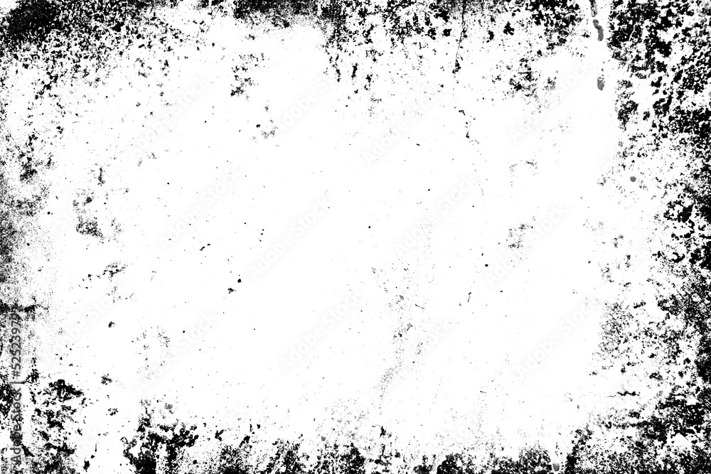 Abstract dust distressed overlay grunge edges texture . Black and white Scratched dust texture, distressed ink paint texture for background.