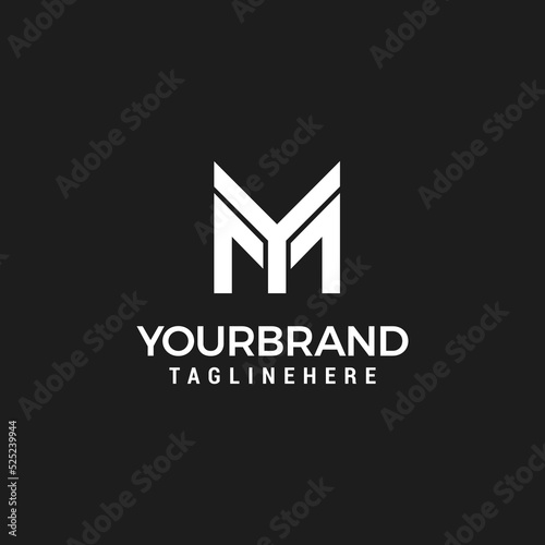 Initials alphabet letters MY or YM monogram logo design template vector