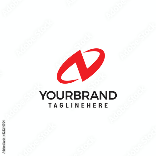 Free Download Modern Initial Letter N with Oval Orbit logo design vector - GFXLoad