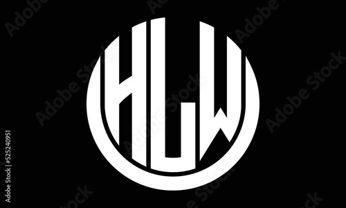 HLW shield in circle logo design vector template. letter mark, wordmark, monogram symbol on white background. photo