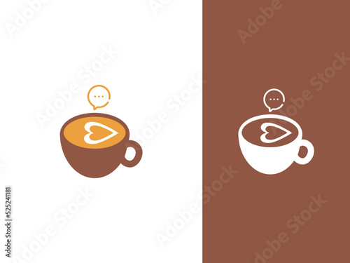 Romantic cafe logo design